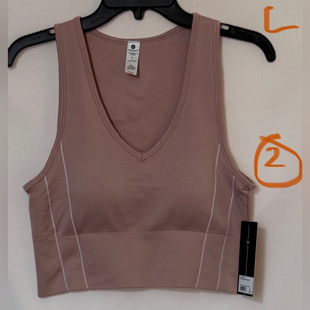 Velocity V-Neck Sports Bra in Mauve